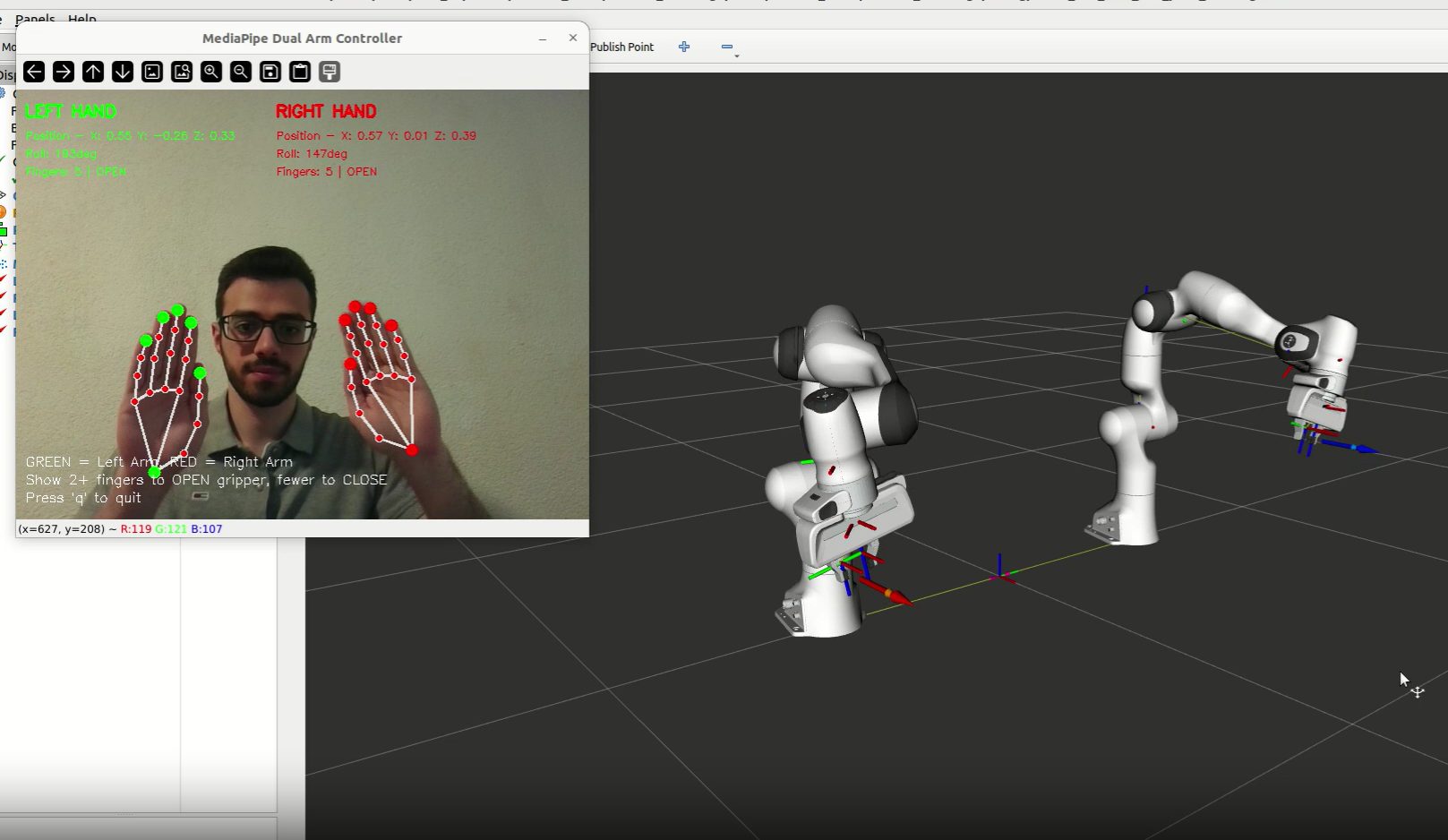 Dual-Arm Hand Tracking Control System